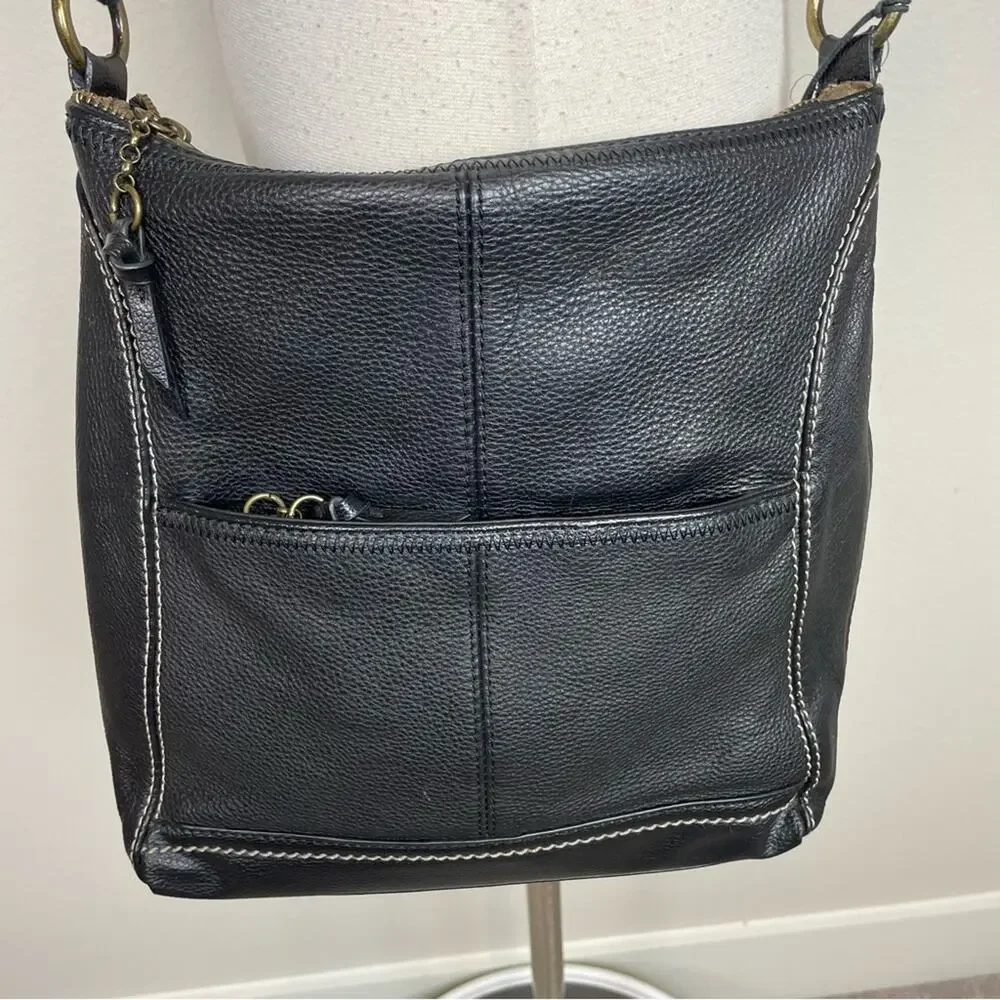 The Sak Black Leather Crossbody Bag OS
